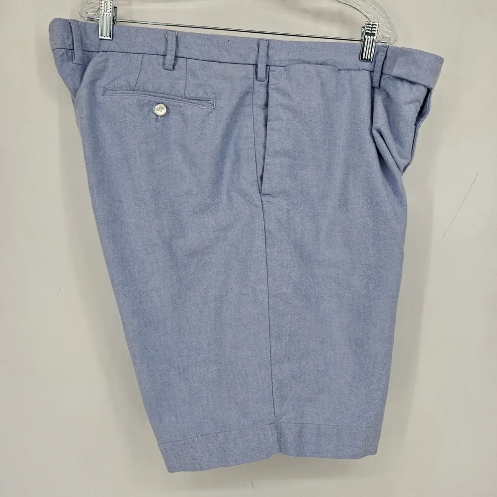 Vintage Polo Ralph Lauren Shorts Mens 42T Chino Classic Blue Flat Front Oxford